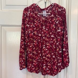 Horse Print Red Carter’s Blouse